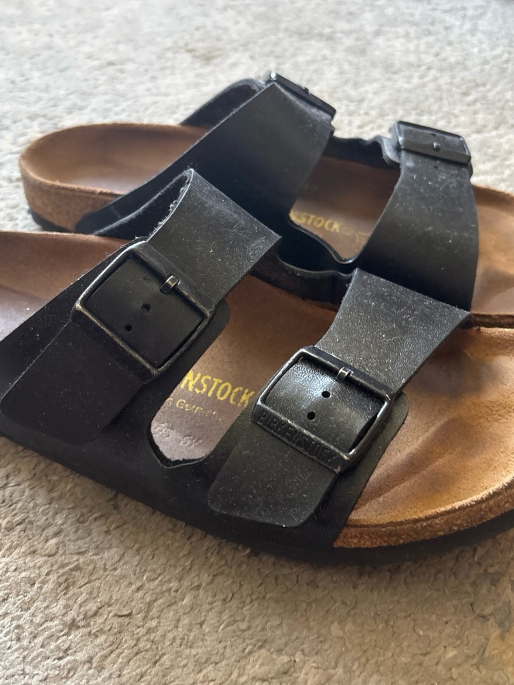 Birkenstock Arizona Black Two-Strap Sandals with Buckles - Picture 4 of 5